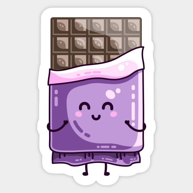 Kawaii Cute Chocolate Bar Chocolate Bar Sticker TeePublic